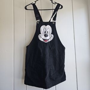 Forever 21 Black Denim Dress with Mickey Mouse Graphic